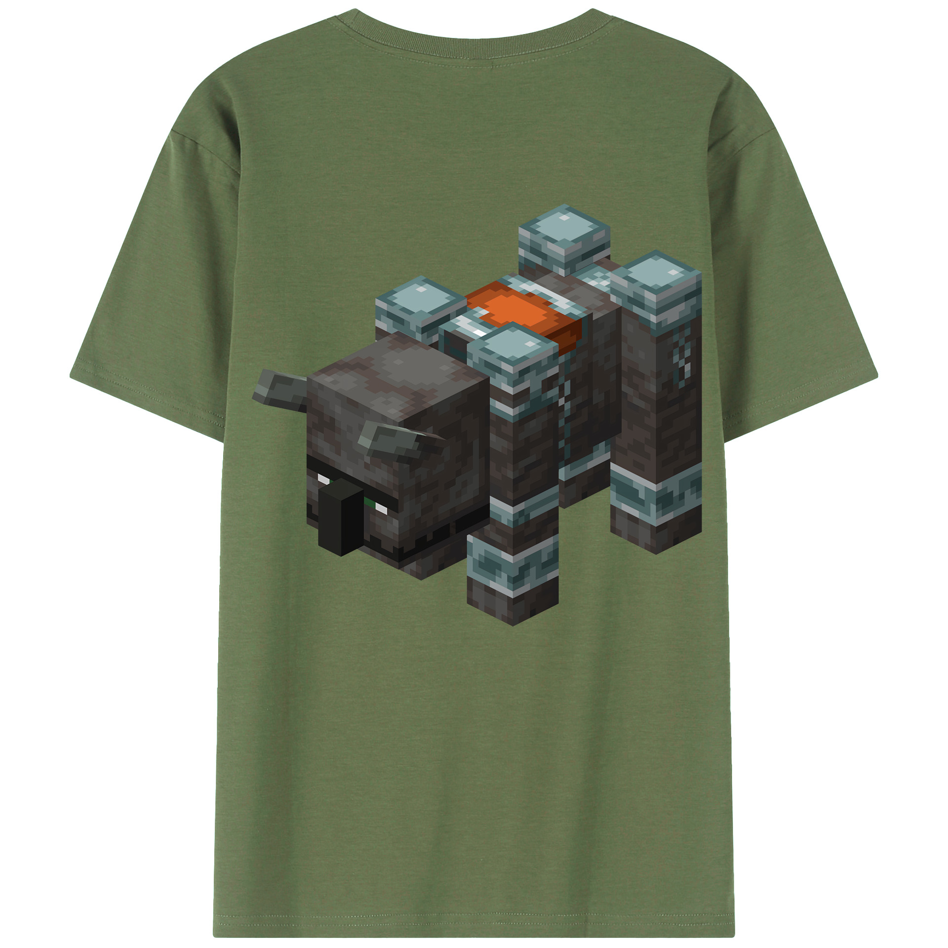 （画像用） マインクラフト ブロックの世界 Minecraft MC Block world 綿100％ メンズ半袖Tシャツ（バックプリント） 通気性